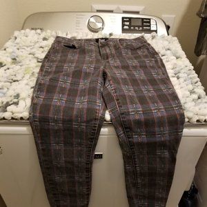 Paige Hoxton Ankle Jeans Black Atlantic Tartan Plaid size 28